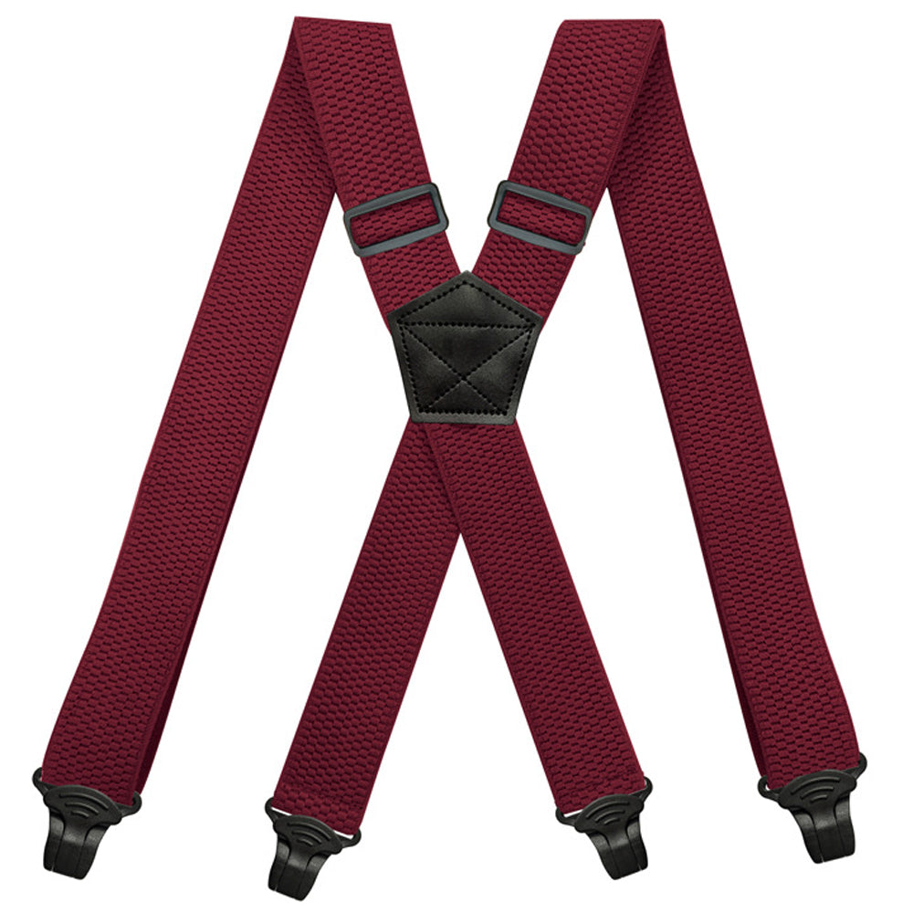 SSDH Mens Suspenders Very Strong 1 1/2" Wide 4 Plastic Clips Heavy Duty Braces X Style Adjustable Suspenders