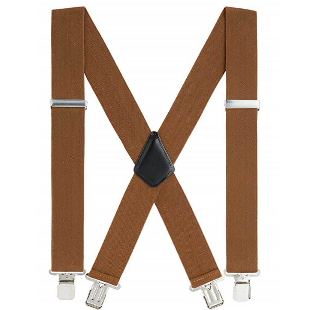 SSHD Men's Suspenders X-Back 2" Wide Adjustable Elastic Heavy Duty Clip Suspenders for Men Women