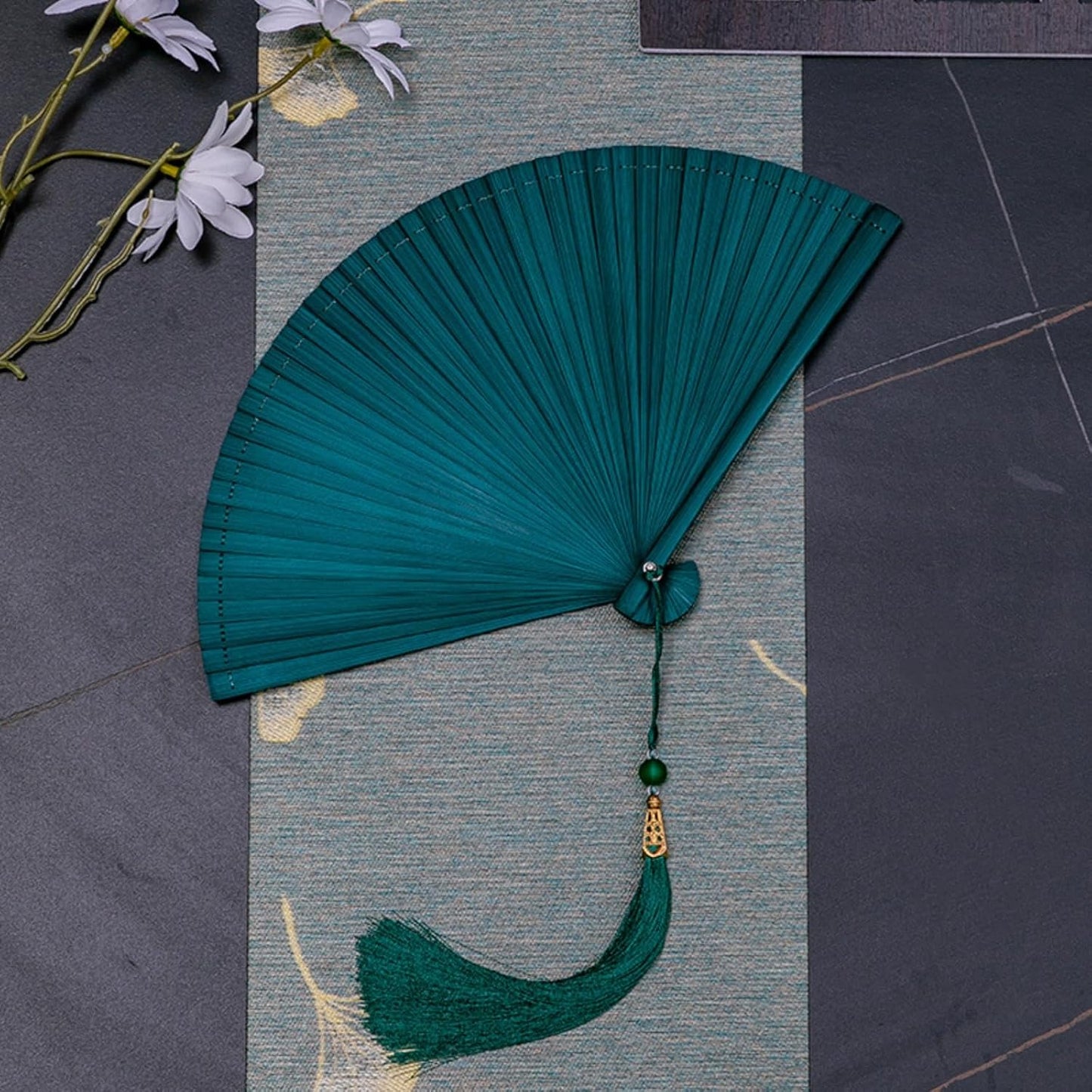 SSDH Bamboo Foldable Hand Fan, Handheld Folding Fan for Women