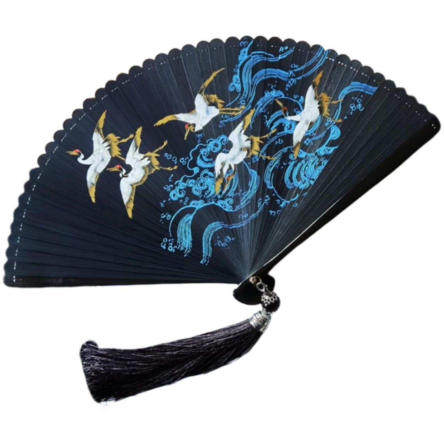 SSDH Bamboo Foldable Hand Fan, Handheld Folding Fan for Women