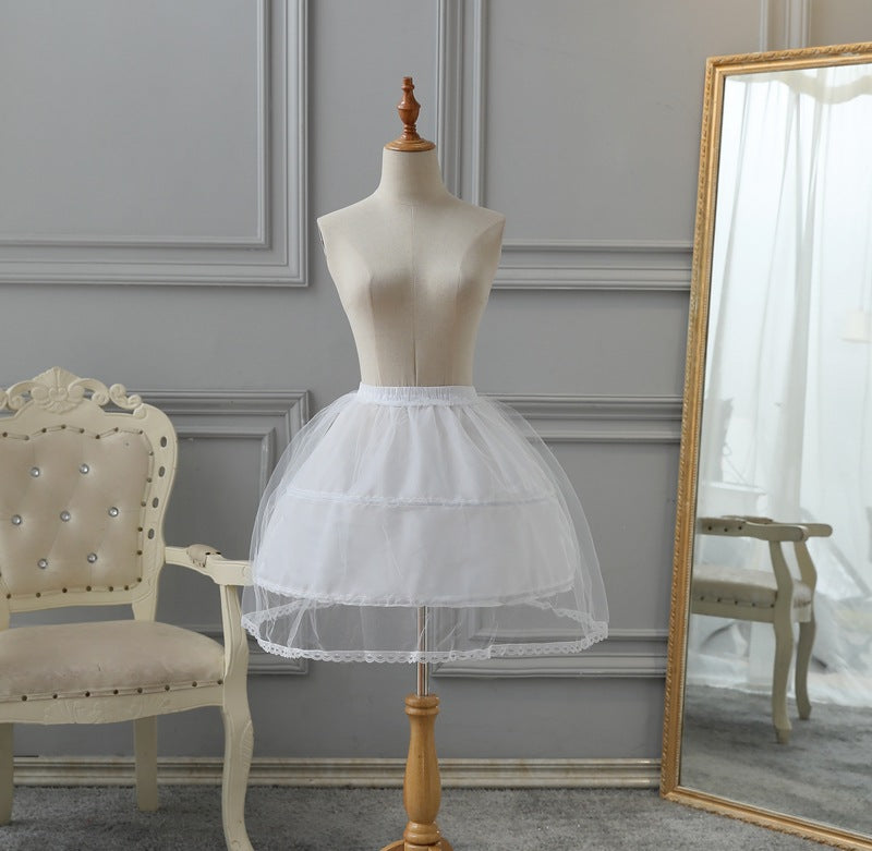 SSDH Girls Petticoat Wedding Flower Girls Underskirt with 2 Hoops Full Slip Elastic Child's Crinoline Underskirt