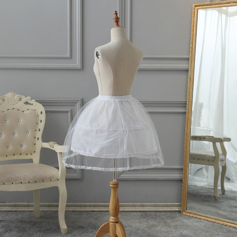 SSDH Girls Petticoat Wedding Flower Girls Underskirt with 2 Hoops Full Slip Elastic Child's Crinoline Underskirt