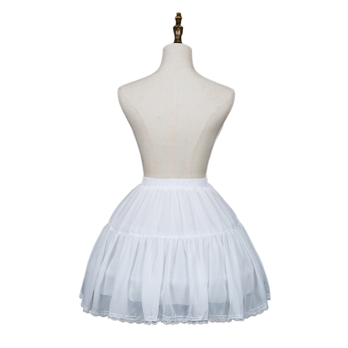 SSDH Women Chiffon Short Crinoline Petticoat Cage 2 Hoops Skirt