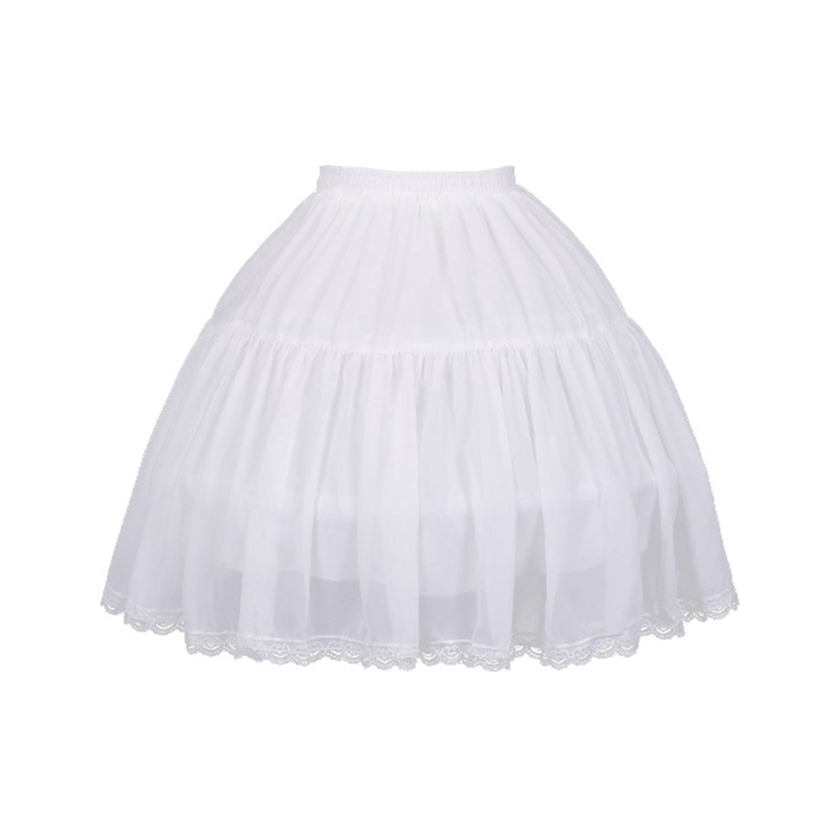 SSDH Women Chiffon Short Crinoline Petticoat Cage 2 Hoops Skirt