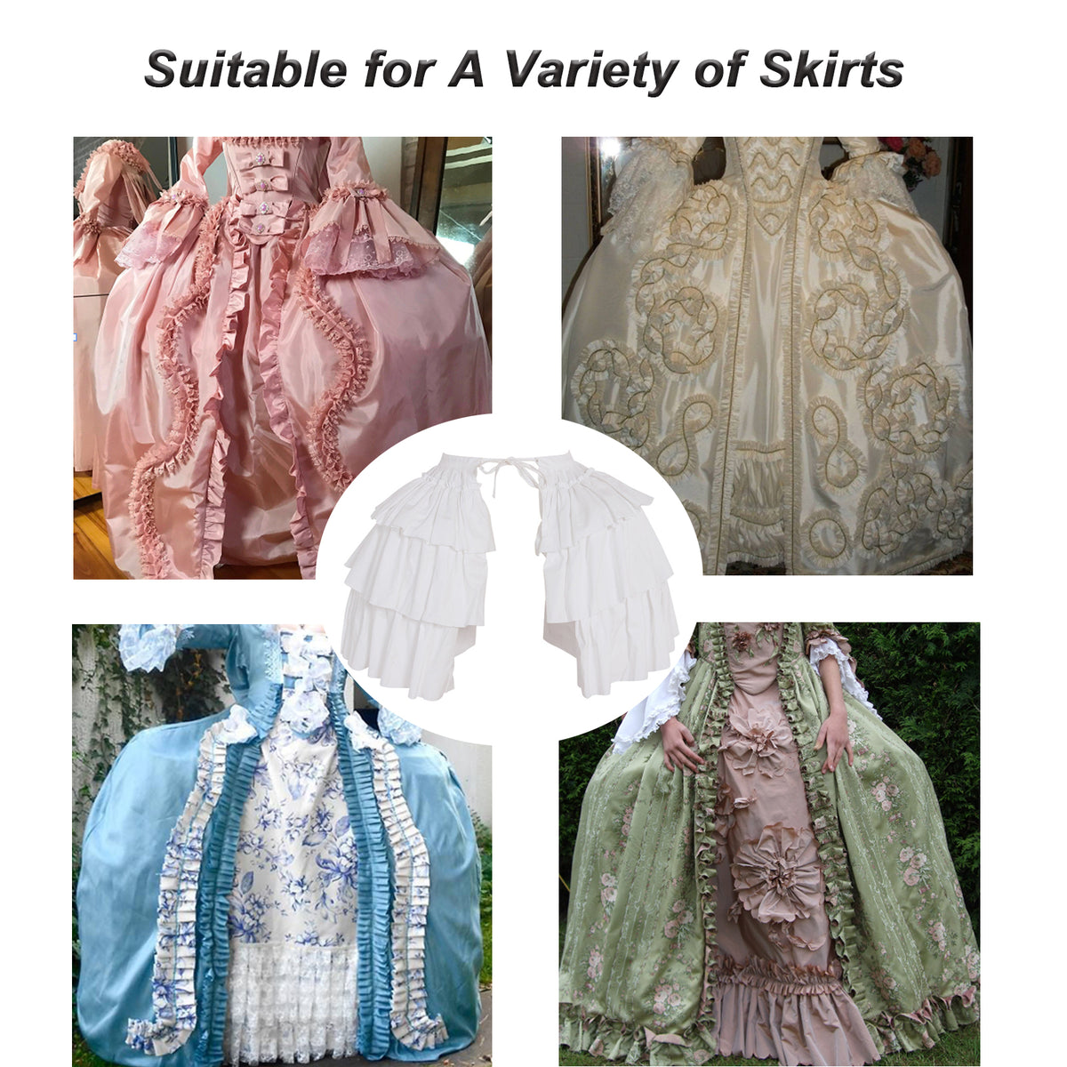 SSDH Baroque Pannier Petticoat Rococo Bustle Hoops Ruffled Cages Skirt Cosplay Lolita Underskirt Crinoline for Women