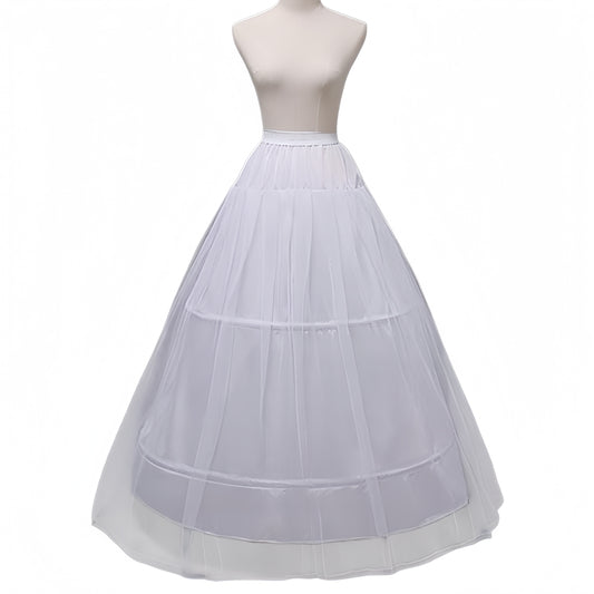 SSDH Women Puffy Hoops Crinoline Petticoat 1 Tulle Layers Skirt Slips Long Underskirt for Wedding Dress Bridal Gown