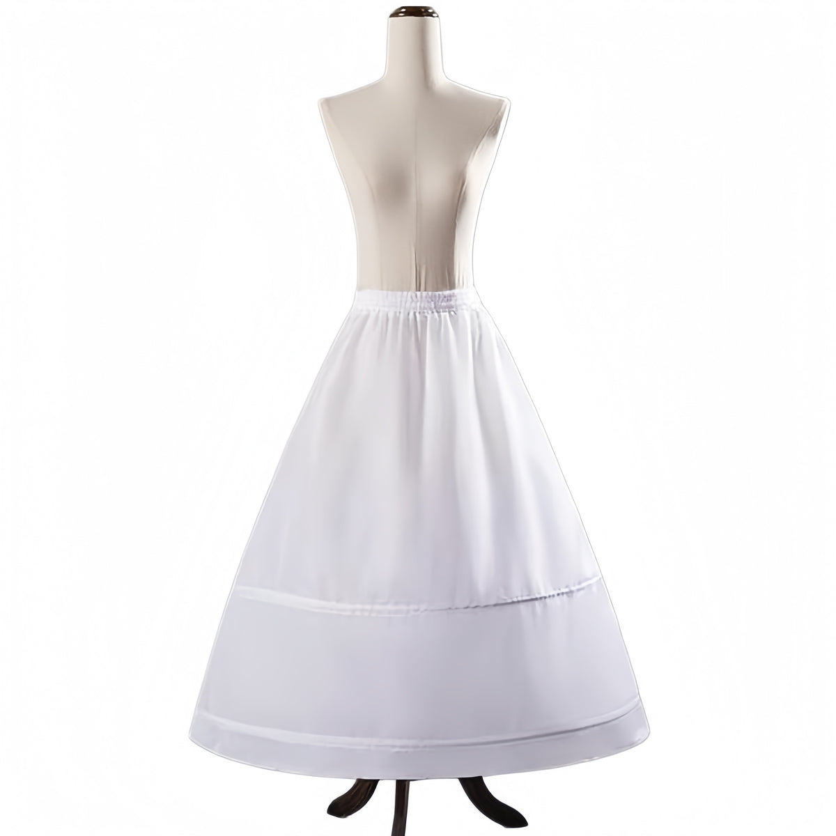SSDH Women Hoops Petticoat Skirt A-line Crinoline Slips Long Underskirt for Wedding Dress Bridal Gown White