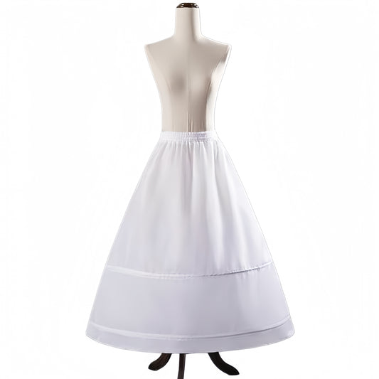 SSDH Women Hoops Petticoat Skirt A-line Crinoline Slips Long Underskirt for Wedding Dress Bridal Gown White
