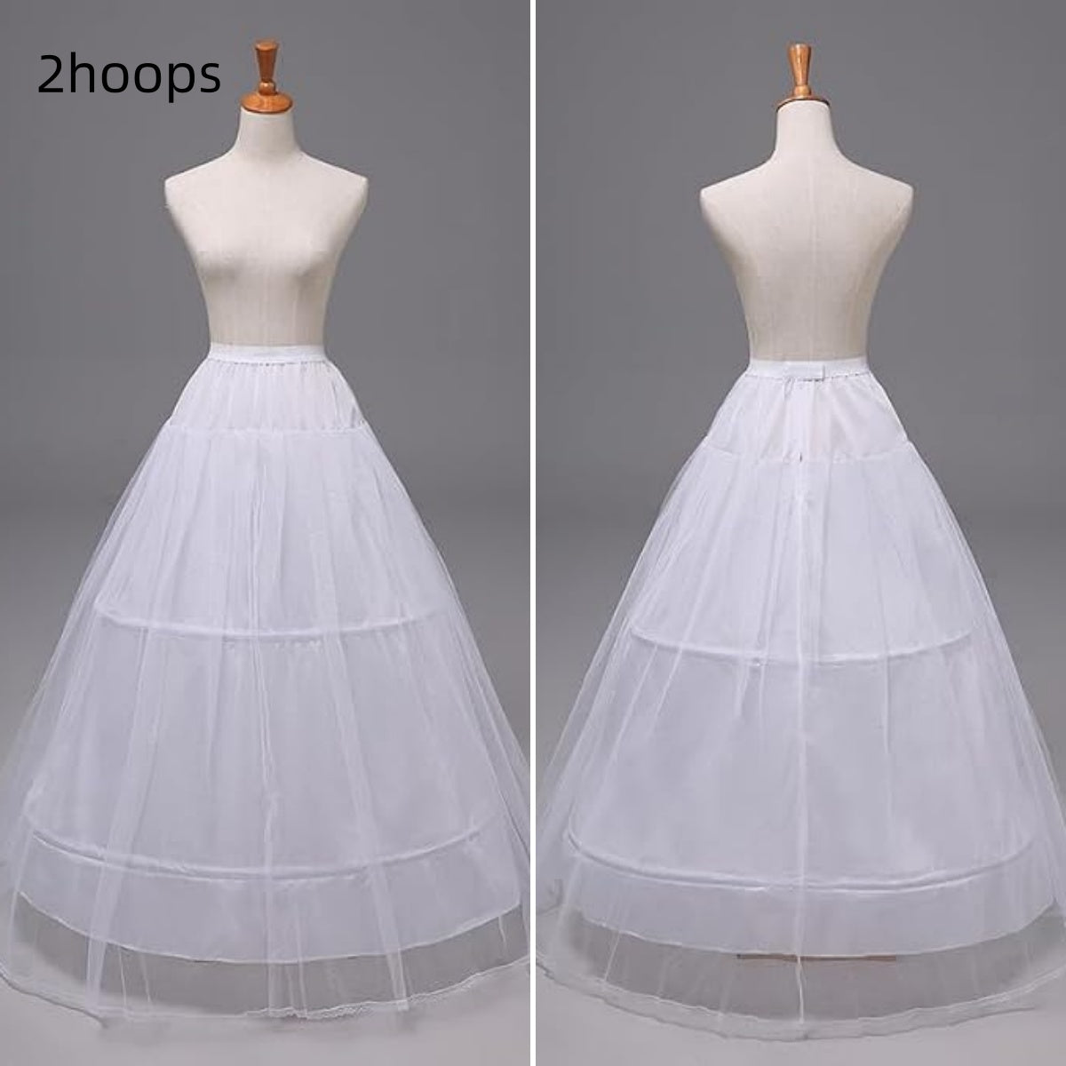SSDH Women Puffy Hoops Crinoline Petticoat 1 Tulle Layers Skirt Slips Long Underskirt for Wedding Dress Bridal Gown