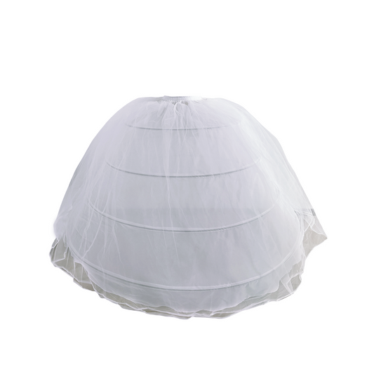 SSDH 2 Tulle Layers Puffy Crinoline Petticoat for Women White Adjustable Waist Petticoat Skirt Slips Long Underskirt for Wedding Dress Bridal Gown
