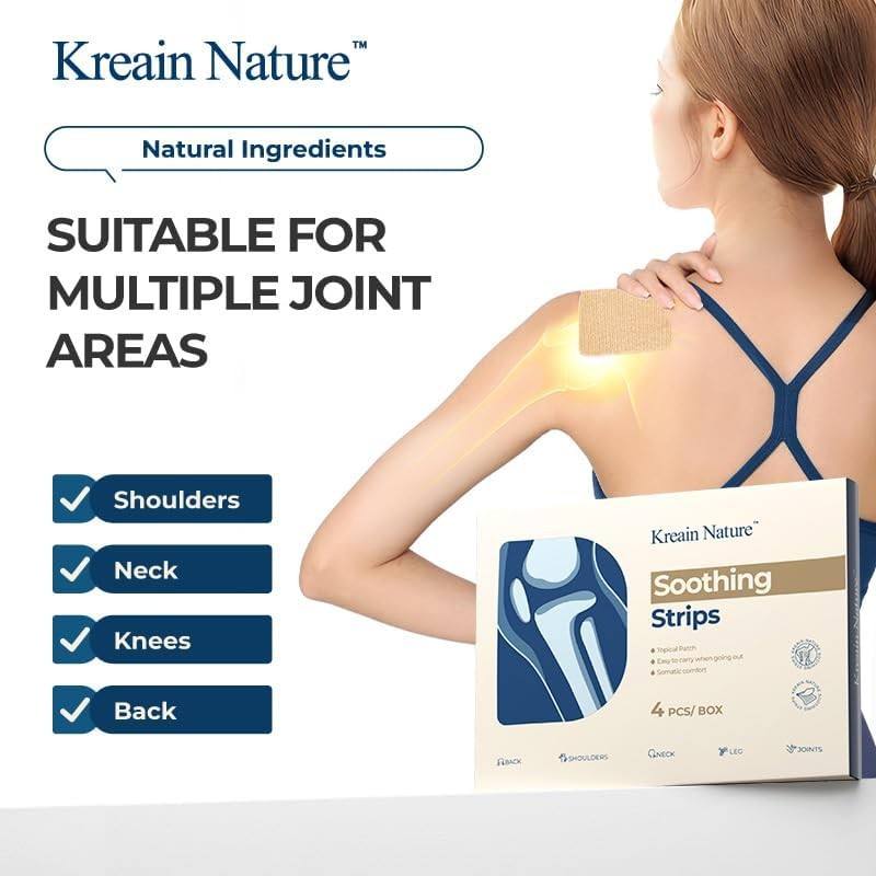 Soothing Strips 4PCS Natural Ingredients Patch for Neck Back Shoulder Knee Joint Muscle Soreness