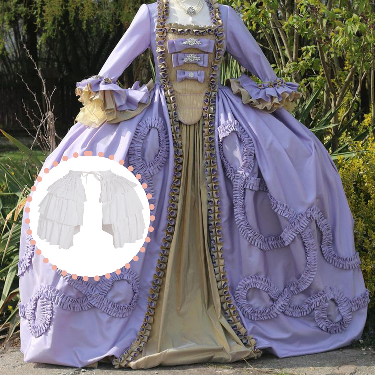 SSDH Baroque Pannier Petticoat Rococo Bustle Hoops Ruffled Cages Skirt Cosplay Lolita Underskirt Crinoline for Women