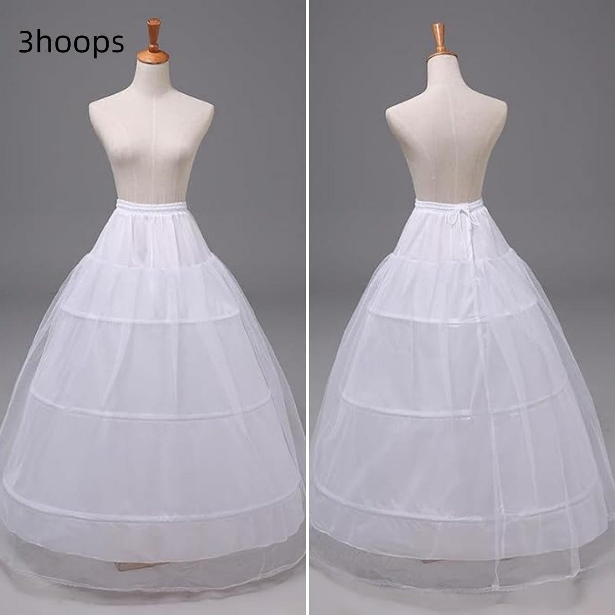 SSDH Women Puffy Hoops Crinoline Petticoat 1 Tulle Layers Skirt Slips Long Underskirt for Wedding Dress Bridal Gown
