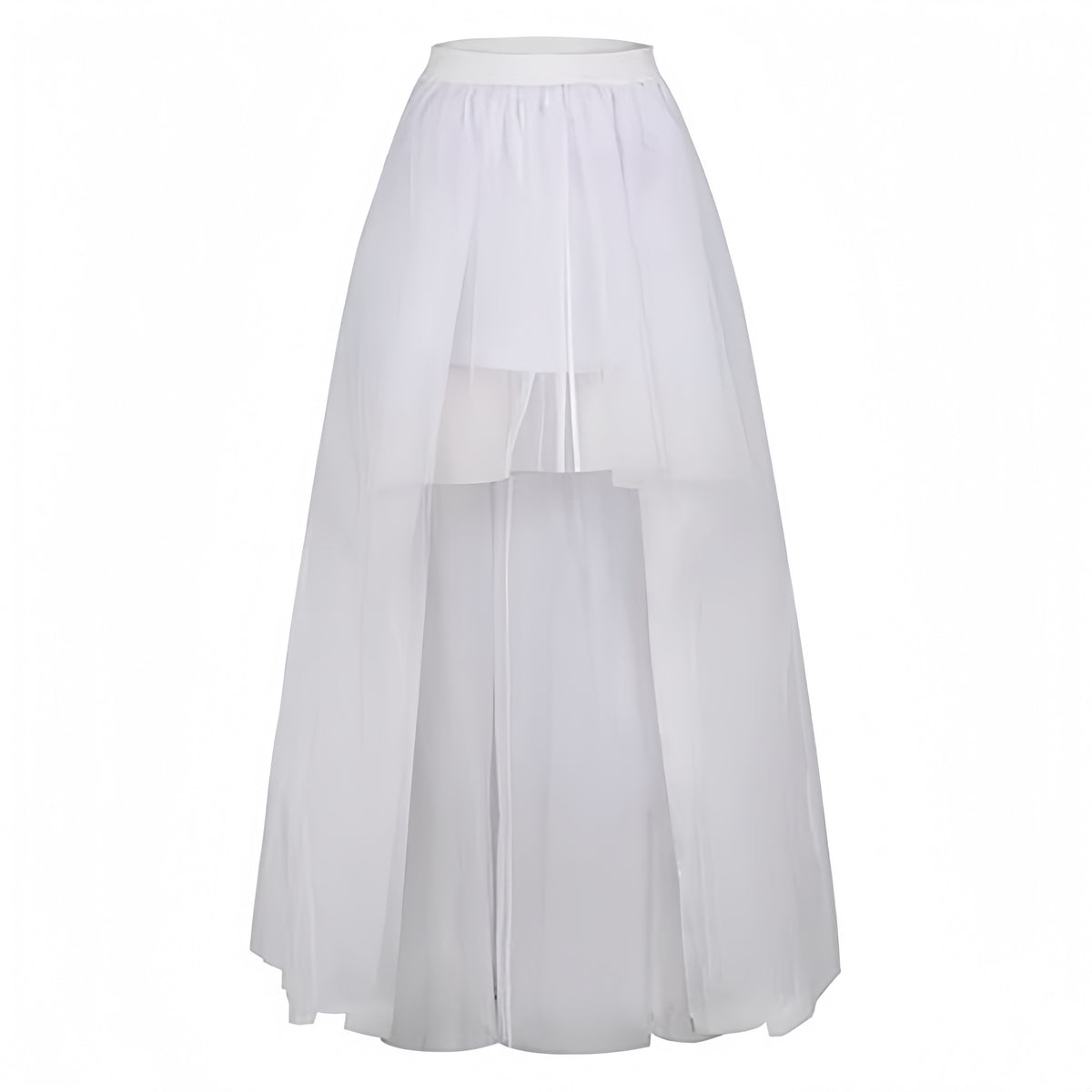 SSDH Tulle Long Petticoat Rockabilly 3 Layers High Low Woman Tutu Skirt Underskirt Slips Lolita Petticoat