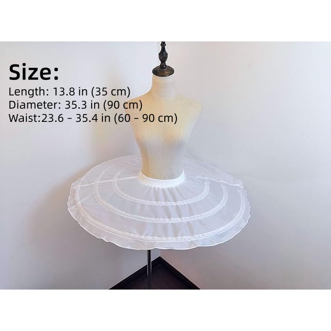 SSDH 3 Hoops Wedding Petticoats for Short Dress Ballet Skirt
