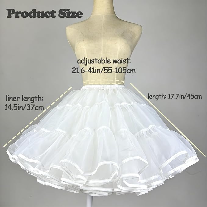 SSDH 4 Layers Lolita Underskirt Medium-High Volume Hoopless Petticoat