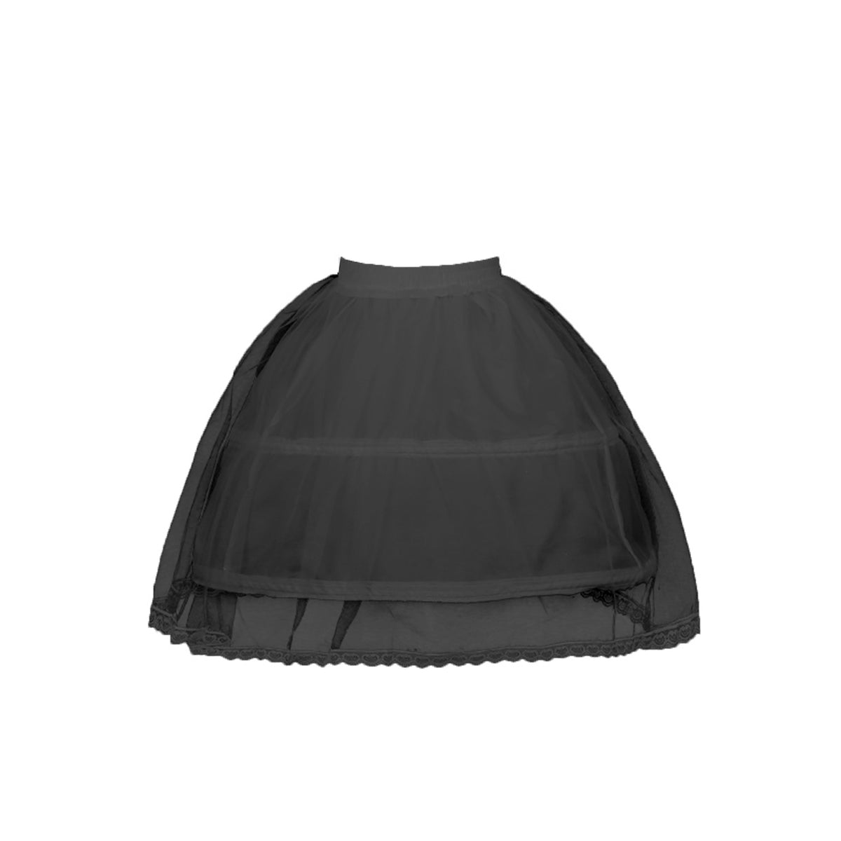 SSDH Girls Petticoat Wedding Flower Girls Underskirt with 2 Hoops Full Slip Elastic Child's Crinoline Underskirt
