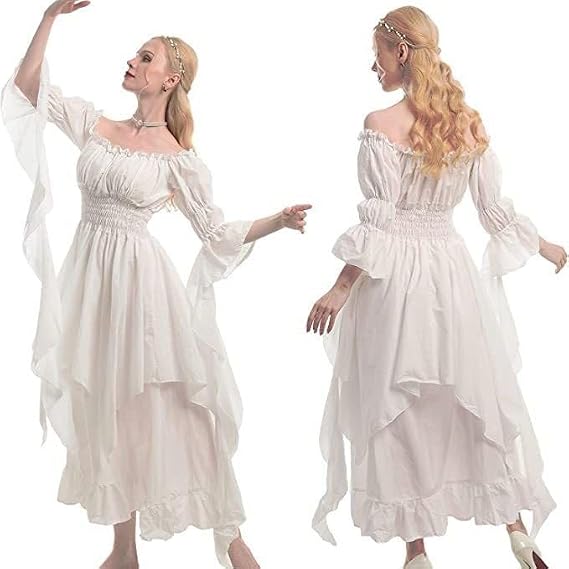 SSDH Victorian Dress Renaissance Costume for Women Gothic Fairy Witch Dress Medieval Wedding Dress