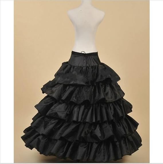 SSDH 4 Hoop Crinoline Petticoat for Wedding Dress 5 Ruffles Layers Ball Gown Half Slips Underskirt