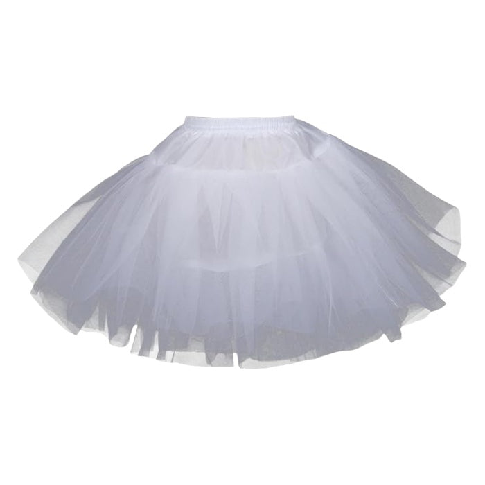 SSDH Flower Girls Petticoat Hoopless Crinoline Slips with 3 Layers, Kids Mini Wedding Flower Girl Underskirt White