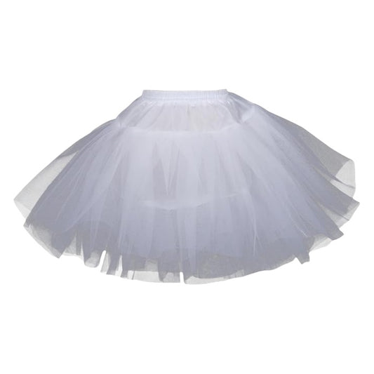 SSDH Flower Girls Petticoat Hoopless Crinoline Slips with 3 Layers, Kids Mini Wedding Flower Girl Underskirt White