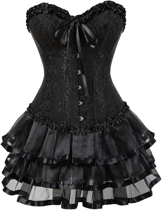 SSDH Black Corset Dress Victorian Gothic Corset Dress for Women