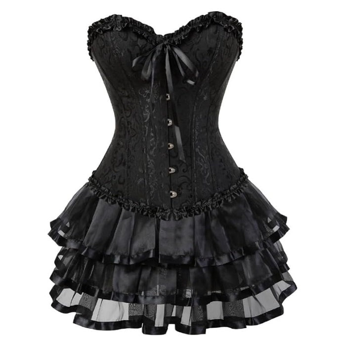 SSDH Black Corset Dress Victorian Gothic Corset Dress for Women