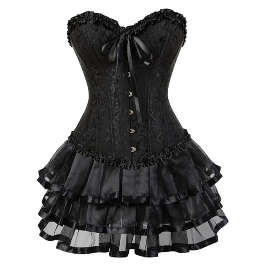 SSDH Black Corset Dress Victorian Gothic Corset Dress for Women