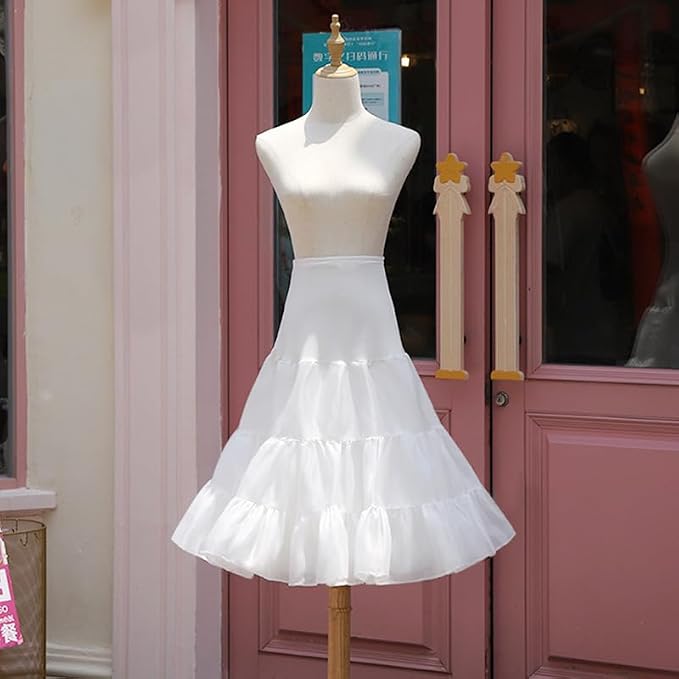 SSDH Women's Petticoat Crinoline Tulle Skirt Hoopless Skirt Tutu Half Slips for Dresses Underskirt Wedding Prom Dress