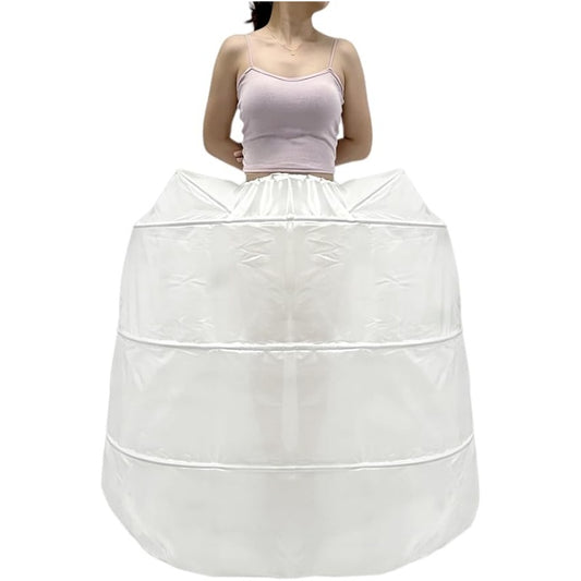 SSDH Women's Elizabeth Rococo Double Side Petticoat Crinoline Pannier for Victorian Prom Medieval Dress White