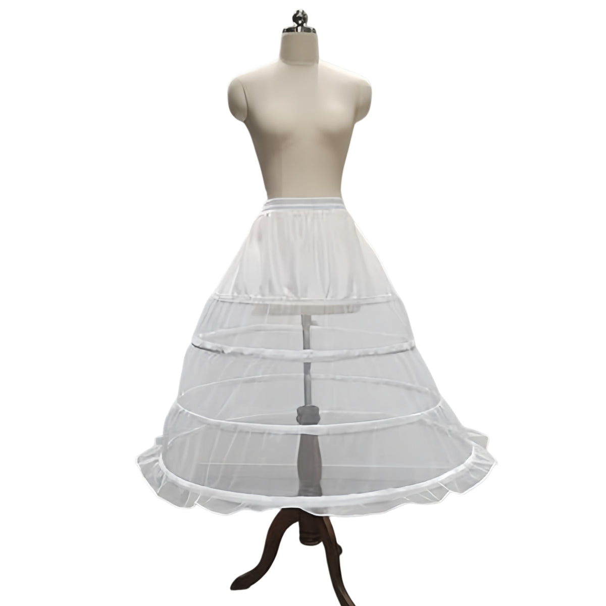 SSDH White 4 Hoop Petticoat Skirt A-line Crinoline Slips Long Underskirt for Wedding Bridal Gown Dress for Women