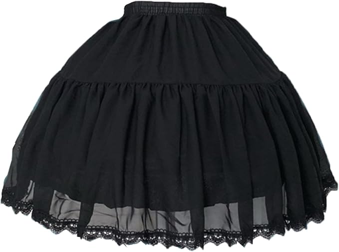 SSDH Women Chiffon Short Crinoline Petticoat Cage 2 Hoops Skirt