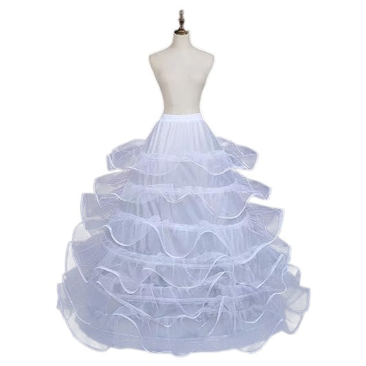 SSDH Petticoat for Women 6 Hoop Skirt Half Slips Tulle Crinoline Underskirt for Wedding Dress Floor Length