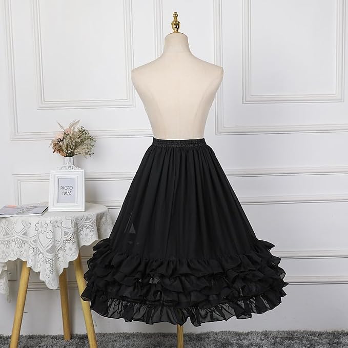 SSDH Women Crinoline Petticoat Cage 2 Hoops Skirt Short Half Slip Underskirt for Girls Lolita Cosplay Wedding Bridal Dress