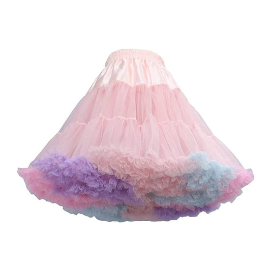 SSDH Women's Soft Puffy Petticoat Underskirt Tutu Tulle Mesh Skirt for Crinoline Lolita Dress Costume Ballet Dance