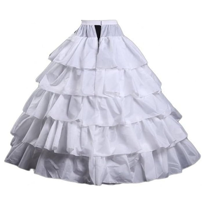 SSDH 4 Hoop Crinoline Petticoat for Wedding Dress 5 Ruffles Layers Ball Gown Half Slips Underskirt