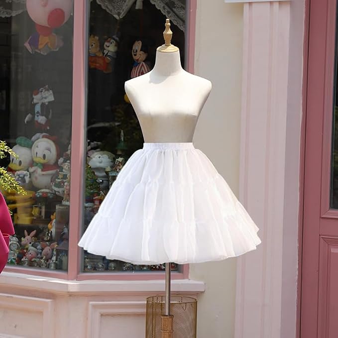 SSDH Women's Petticoat Crinoline Tulle Skirt Hoopless Skirt Tutu Half Slips for Dresses Underskirt Wedding Prom Dress