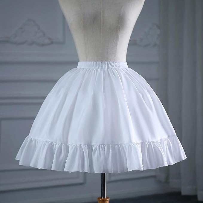 SSDH Women Crinoline Short Petticoat 2 Hoops Victorian Skirt