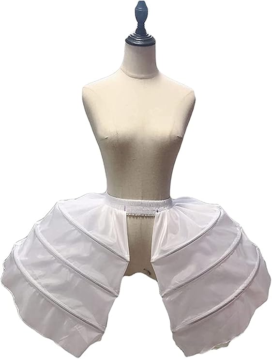 SSDH 3 Hoop Bustle Cages Skirt Victorian Rococo Dress Pannier White