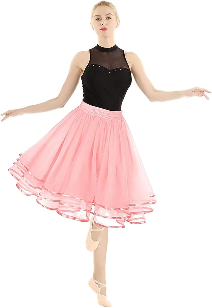 SSDH 3 Layers Puffy Tulle Petticoat Girls Tutu Skirts for Ballet Skirt