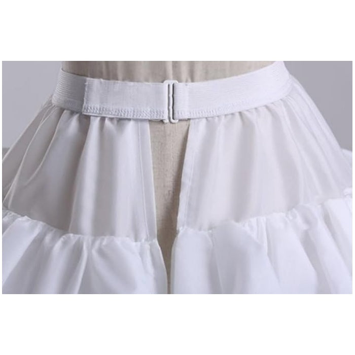 SSDH 4 Hoop Crinoline Petticoat for Wedding Dress 5 Ruffles Layers Ball Gown Half Slips Underskirt