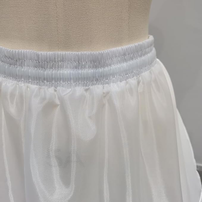 SSDH White 4 Hoop Petticoat Skirt A-line Crinoline Slips Long Underskirt for Wedding Bridal Gown Dress for Women