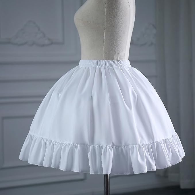 SSDH Women Crinoline Short Petticoat 2 Hoops Victorian Skirt