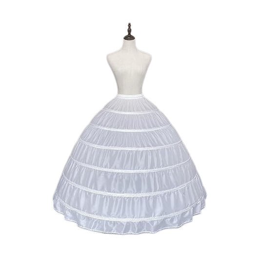 SSDH 6 Hoops Crinoline Petticoat for Women, A-line Skirt Slips Long Underskirt for Wedding Dress Bridal Gown