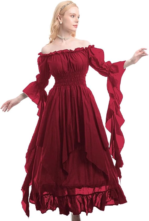 SSDH Victorian Dress Renaissance Costume for Women Gothic Fairy Witch Dress Medieval Wedding Dress