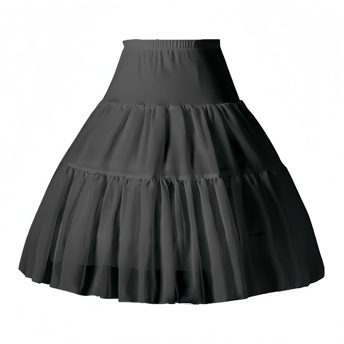 SSDH Women Crinoline Petticoat Cage 2 Hoops Cage Skirt Chiffon Short Half Slip Underskirt for Girls Lolita Cosplay