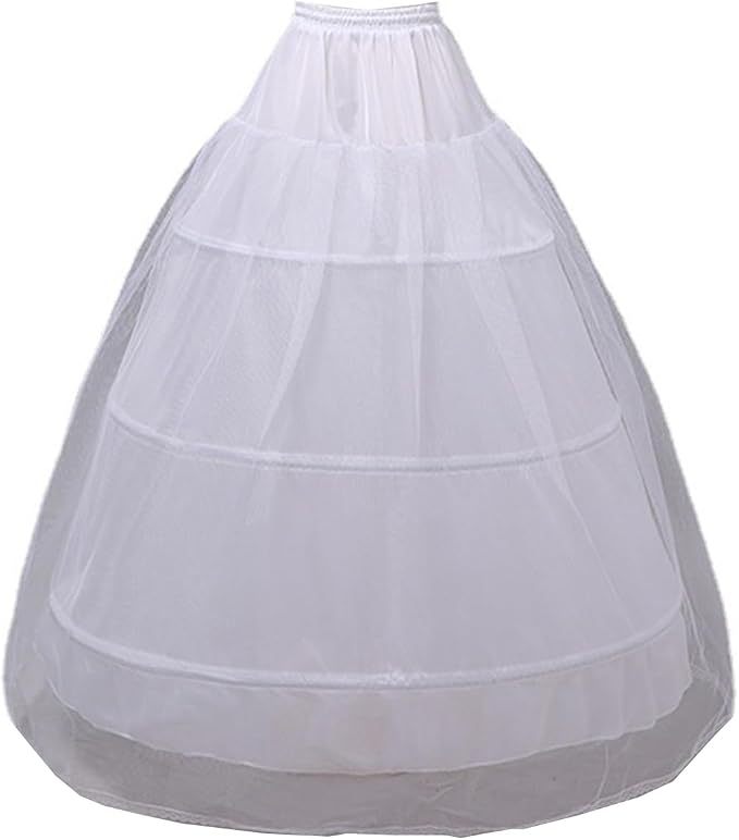 SSDH Women Puffy Hoops Crinoline Petticoat 1 Tulle Layers Skirt Slips Long Underskirt for Wedding Dress Bridal Gown