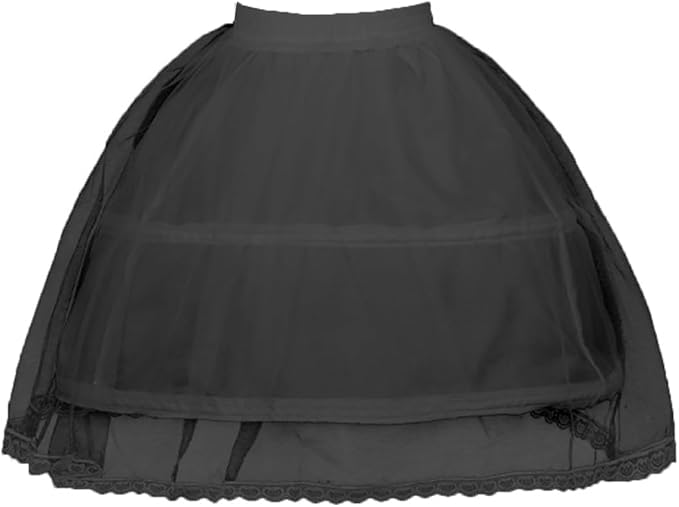SSDH Girls Petticoat Wedding Flower Girls Underskirt with 2 Hoops Full Slip Elastic Child's Crinoline Underskirt