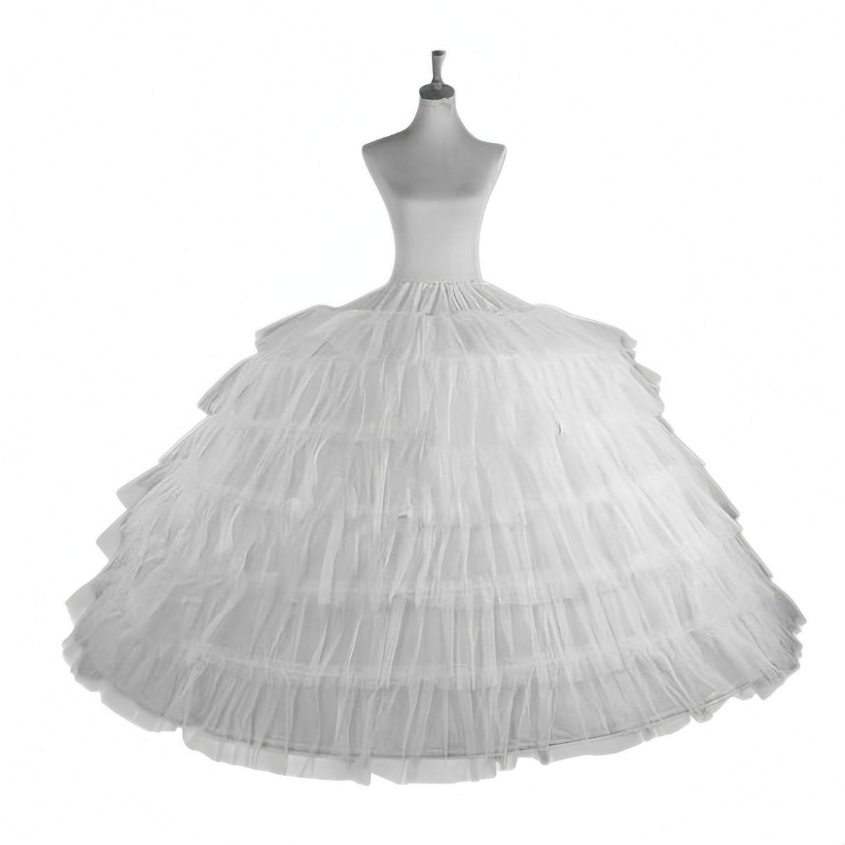 SSDH 6 Hoops Puffy Crinoline Petticoat with Adjustable Waist for Women