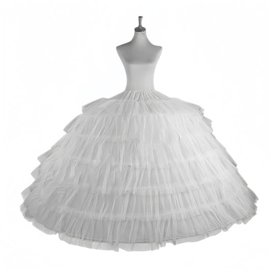 SSDH 6 Hoops Puffy Crinoline Petticoat with Adjustable Waist for Women